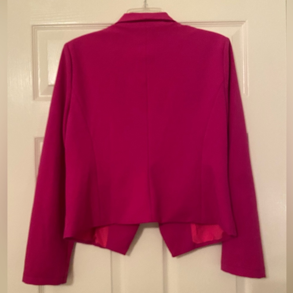 Fuchsia Open-Lapel Tuxedo-Style Blazer - image 2